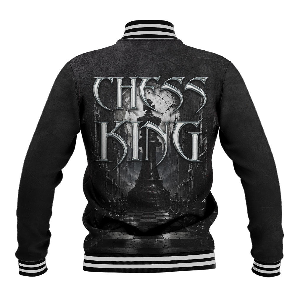 Chess King Baseball Jacket Strategic Board Game Gothic Dark Fantasy