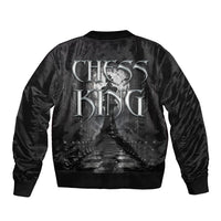 Chess King Bomber Jacket Strategic Board Game Gothic Dark Fantasy