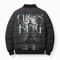 Chess King Bomber Puffer Jacket Strategic Board Game Gothic Dark Fantasy