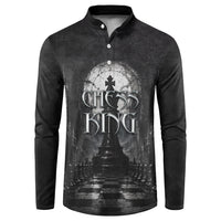 Chess King Button Sweatshirt Strategic Board Game Gothic Dark Fantasy