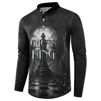 Chess King Button Sweatshirt Strategic Board Game Gothic Dark Fantasy