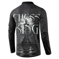 Chess King Button Sweatshirt Strategic Board Game Gothic Dark Fantasy