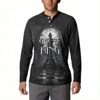 Chess King Button Sweatshirt Strategic Board Game Gothic Dark Fantasy