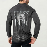 Chess King Button Sweatshirt Strategic Board Game Gothic Dark Fantasy