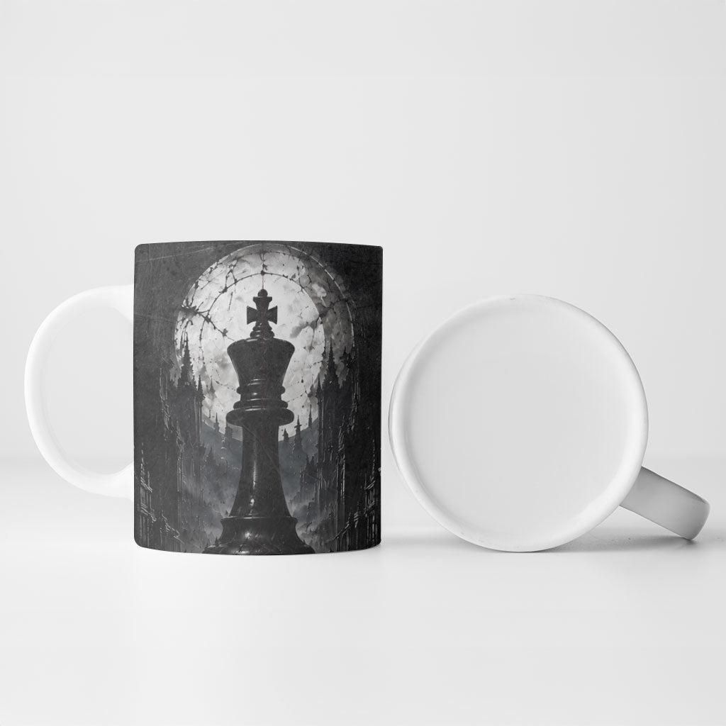 Chess King Ceramic Mug Strategic Board Game Gothic Dark Fantasy