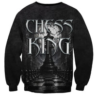 Chess King Sweatshirt Strategic Board Game Gothic Dark Fantasy