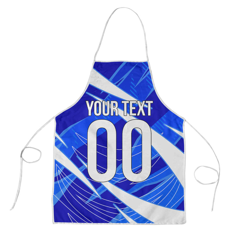 Personalized Uzbekistan Soccer Wolf Mascot Apron Uzbekistan Football Dynamic Cartoon Geometric