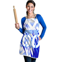 Personalized Uzbekistan Soccer Apron Wolf Mascot Chevron Zigzag Pattern