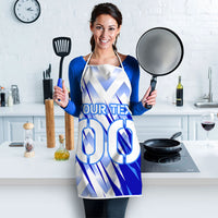 Personalized Uzbekistan Soccer Apron Wolf Mascot Chevron Zigzag Pattern