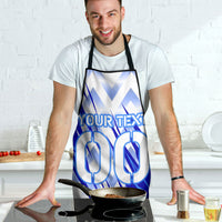 Personalized Uzbekistan Soccer Apron Wolf Mascot Chevron Zigzag Pattern