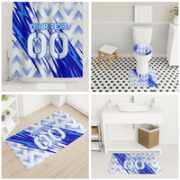 Personalized Uzbekistan Soccer Bathroom Set Wolf Mascot Chevron Zigzag Pattern
