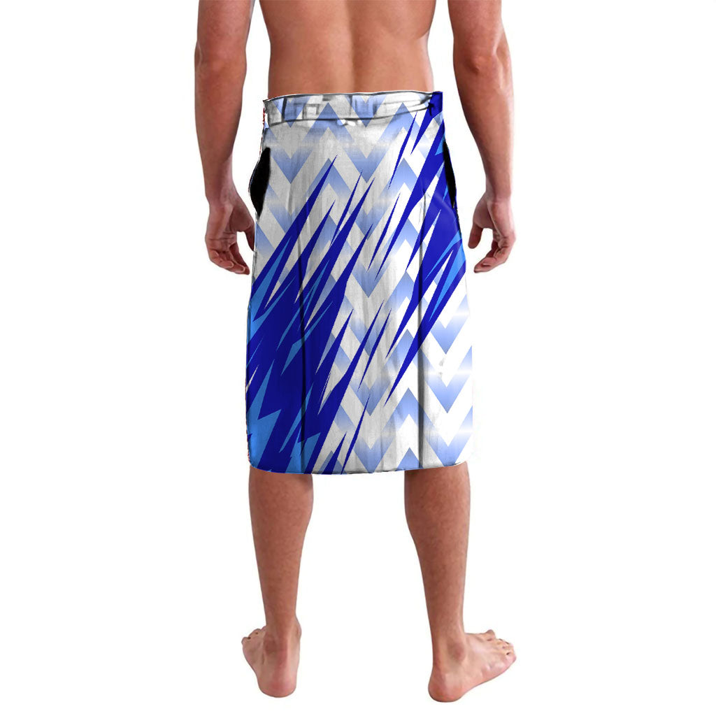 Personalized Uzbekistan Soccer Lavalava Wolf Mascot Chevron Zigzag Pattern