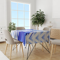 Personalized Uzbekistan Soccer Tablecloth Wolf Mascot Chevron Zigzag Pattern