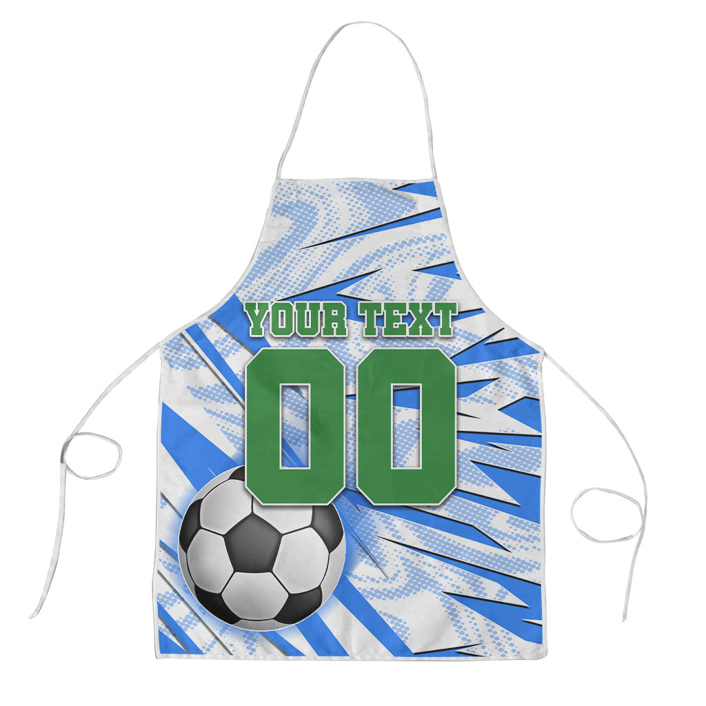 Personalized Uzbekistan Soccer Apron White Wolves Football Halftone Pattern