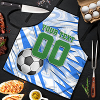 Personalized Uzbekistan Soccer Apron White Wolves Football Halftone Pattern