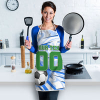 Personalized Uzbekistan Soccer Apron White Wolves Football Halftone Pattern