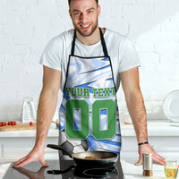 Personalized Uzbekistan Soccer Apron White Wolves Football Halftone Pattern