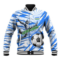 Personalized Uzbekistan Soccer Baseball Jacket White Wolves Football Halftone Pattern
