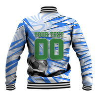 Personalized Uzbekistan Soccer Baseball Jacket White Wolves Football Halftone Pattern