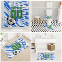 Personalized Uzbekistan Soccer Bathroom Set White Wolves Football Halftone Pattern