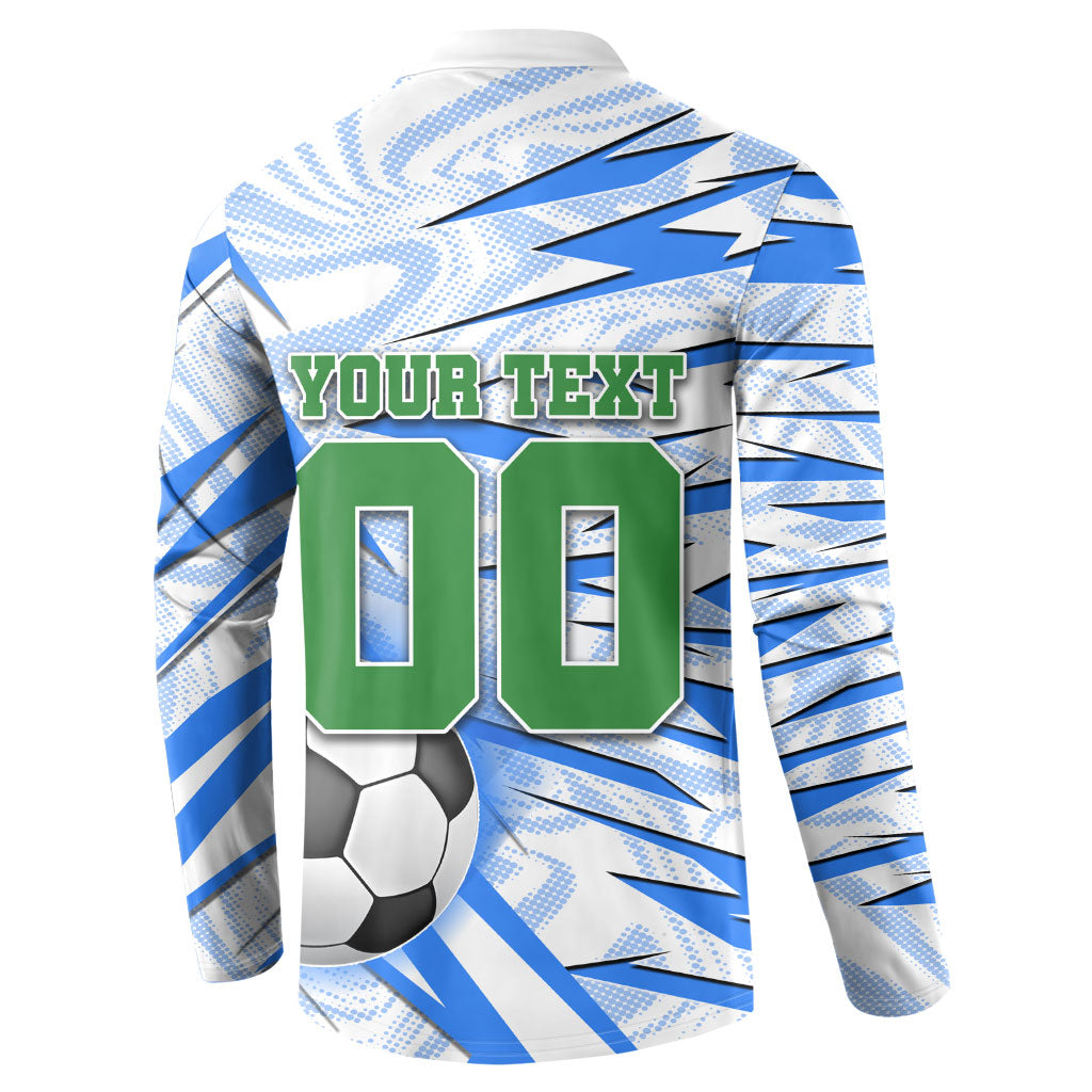 Personalized Uzbekistan Soccer Button Sweatshirt White Wolves Football Halftone Pattern