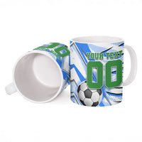 Personalized Uzbekistan Soccer Ceramic Mug White Wolves Football Halftone Pattern