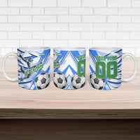 Personalized Uzbekistan Soccer Ceramic Mug White Wolves Football Halftone Pattern