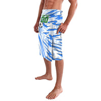 Personalized Uzbekistan Soccer Lavalava White Wolves Football Halftone Pattern