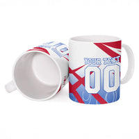Personalized England Football Ceramic Mug Dynamic Lion Athlete Red Blue Flame