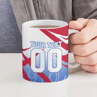Personalized England Football Ceramic Mug Dynamic Lion Athlete Red Blue Flame
