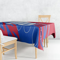 Personalized England Football Tablecloth Dynamic Lion Athlete Red Blue Flame