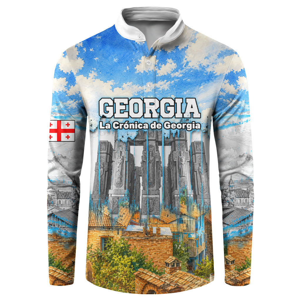 Chronicle of Georgia Button Sweatshirt Georgian Architecture - Church Of The Annunciation