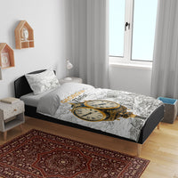 Georgia Tbilisi Clock Tower Bedding Set Kartlis Deda Vintage Sketch Style