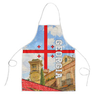 Georgia National Flag Apron Tbilisi Clock Tower Heritage Sky Art