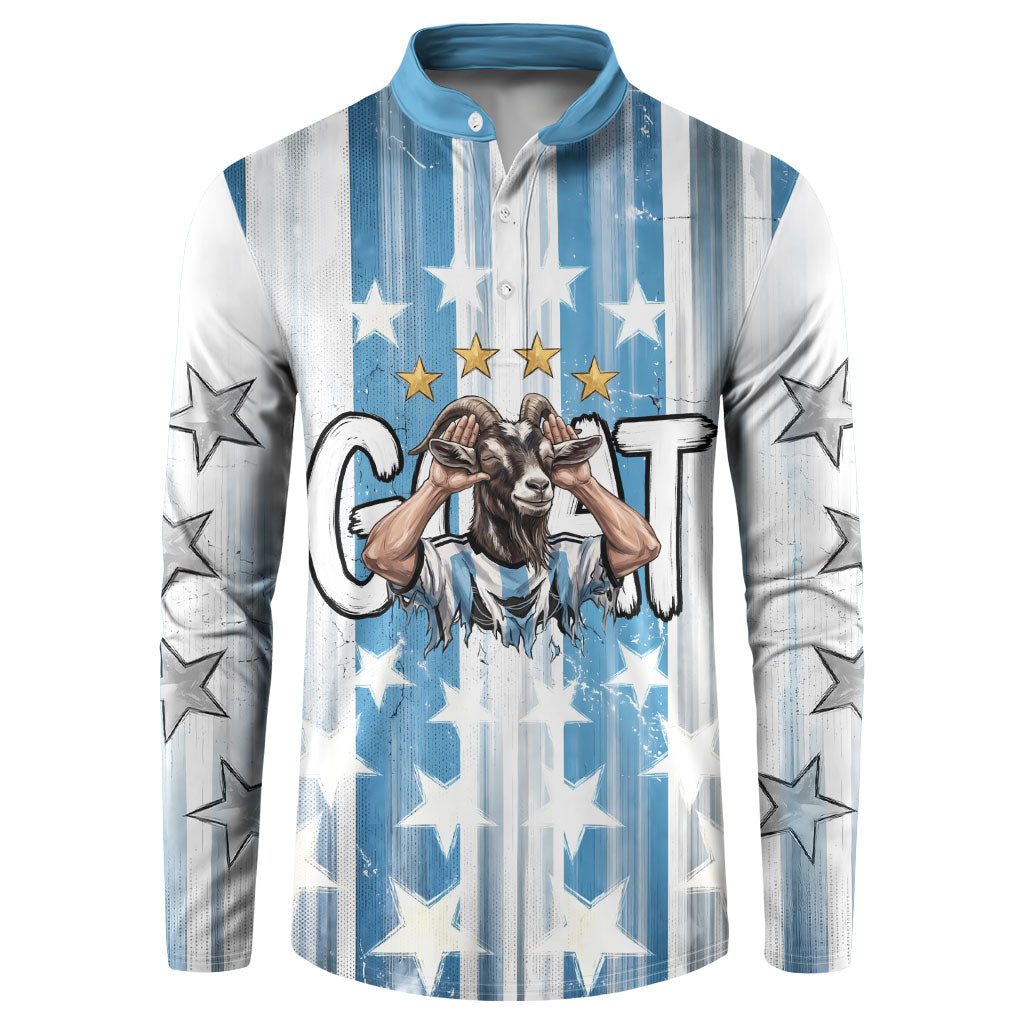 Argentina Football GOAT Button Sweatshirt Four Times World Champions