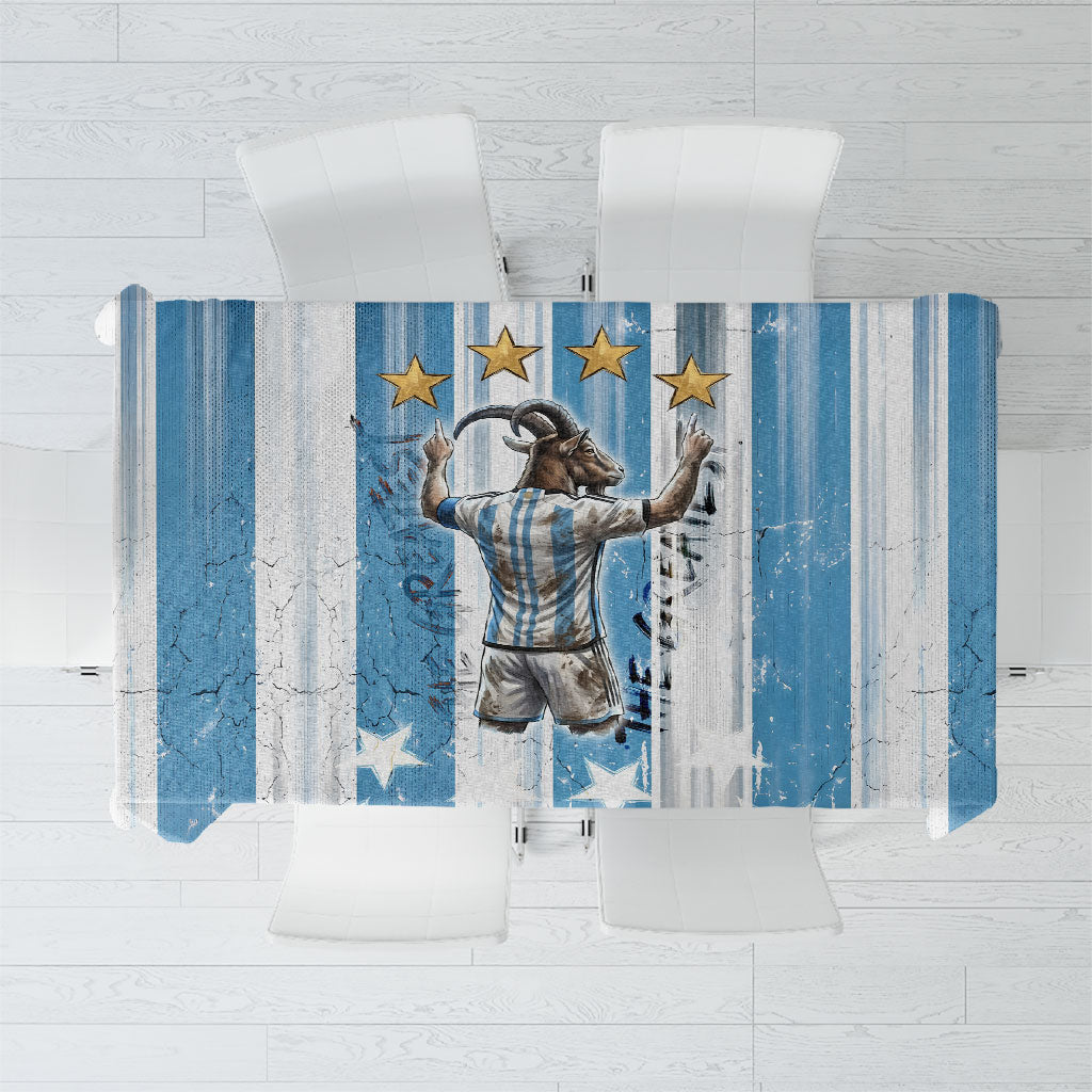 Argentina Football GOAT Tablecloth Four Times World Champions