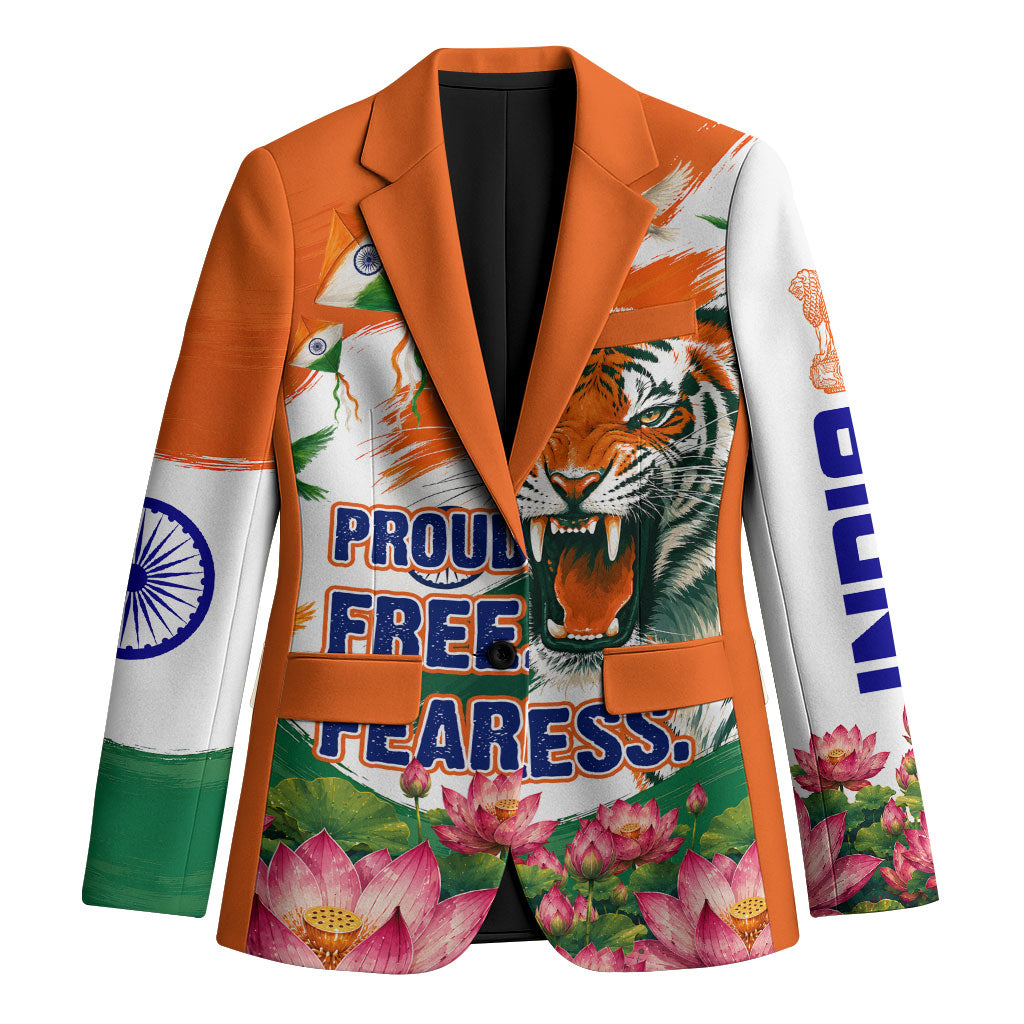 India Proud Free Fearless Blazer Bengal Tiger Military Soldier Jets Art