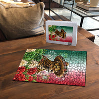 Viva Mexico Independence Day Puzzle Sombrero Jaguar Mayan Pyramid Fireworks