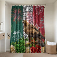 Viva Mexico Independence Day Bathroom Set Golden Eagle Angel Aztec Pattern