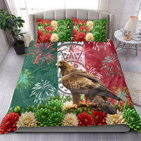 Viva Mexico Independence Day Bedding Set Golden Eagle Angel Aztec Pattern