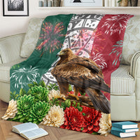 Viva Mexico Independence Day Blanket Golden Eagle Angel Aztec Pattern