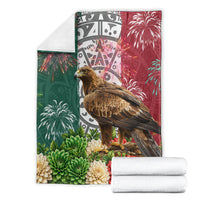 Viva Mexico Independence Day Blanket Golden Eagle Angel Aztec Pattern