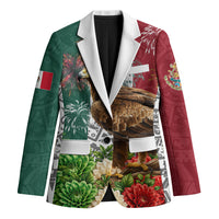Viva Mexico Independence Day Blazer Golden Eagle Angel Aztec Pattern