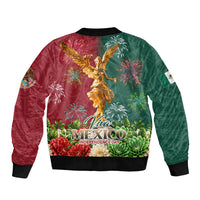 Viva Mexico Independence Day Bomber Jacket Golden Eagle Angel Aztec Pattern