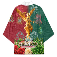 Viva Mexico Independence Day Kimono Golden Eagle Angel Aztec Pattern