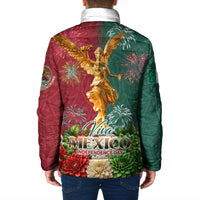 Viva Mexico Independence Day Padded Jacket Golden Eagle Angel Aztec Pattern