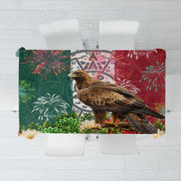 Viva Mexico Independence Day Tablecloth Golden Eagle Angel Aztec Pattern