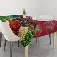 Viva Mexico Independence Day Tablecloth Golden Eagle Angel Aztec Pattern