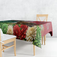 Viva Mexico Independence Day Tablecloth Golden Eagle Angel Aztec Pattern