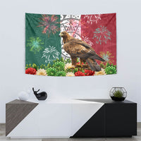 Viva Mexico Independence Day Tapestry Golden Eagle Angel Aztec Pattern